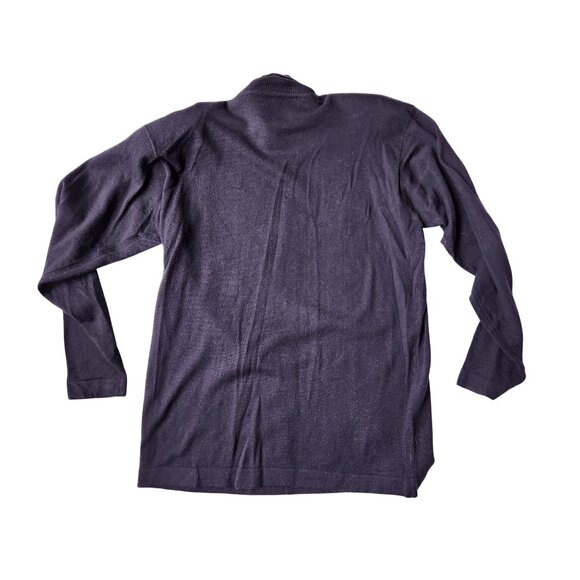 Vintage 90s Timepiece Sweater with Watches and Crests in Black Wool Blend - Picture 3 of 8